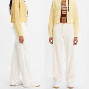 Free People X Levi's Premium Women's Dad Utility Pants NWT Cargo Size 32 Cream
